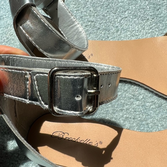 Breckelle’s Joy 23 Silver Sandals - Ankle Strap with Buckle - Picture 2 of 7